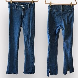 🎭🥑Zara Bershka High Waist Split Hem Denim Jeans – Size 6